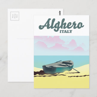 Alghero Italy vintage travel poster Postcard