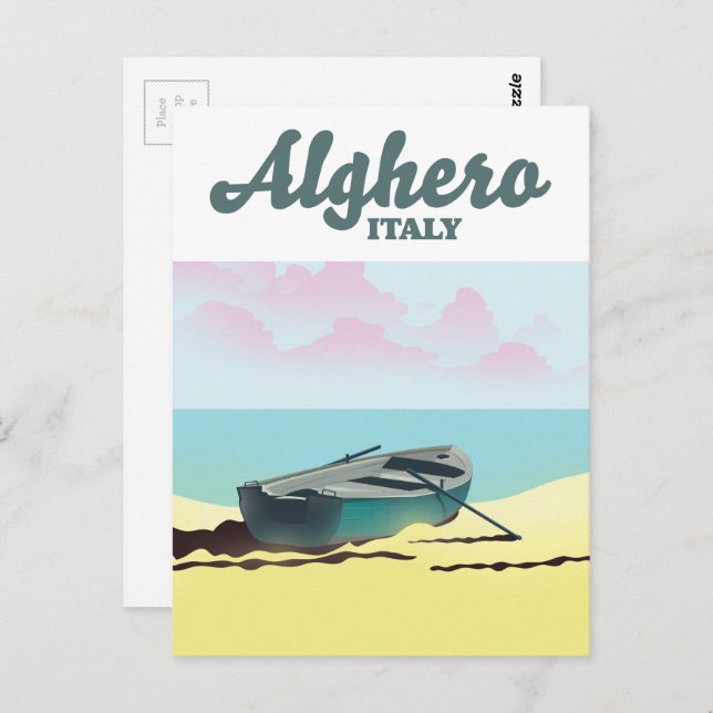 Alghero Italy vintage travel poster Postcard (Front/Back)