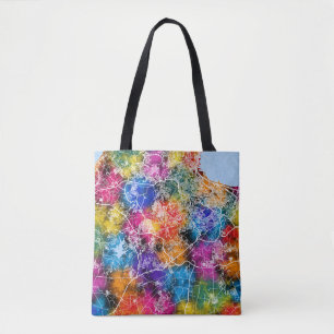 Algiers Algeria City Map Tote Bag