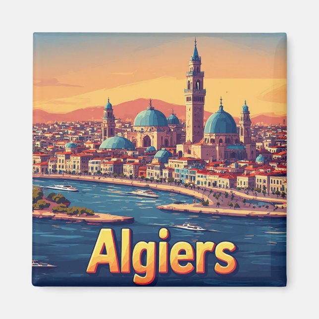 🧲 Algiers Algeria Travel Keepsake 🌍 Magnet (Front)