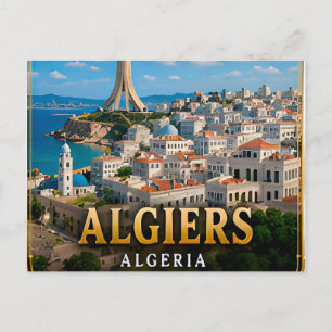 Algiers Mediterranean Coast and White City Charm Postcard