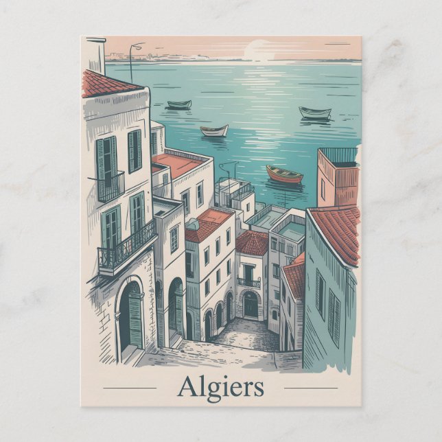 Algiers vintage postcard (Front)