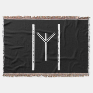Algiz BW Throw Blanket
