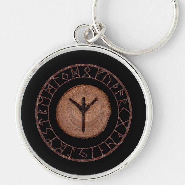 Algiz - Elder Futhark rune Key Ring (Front)