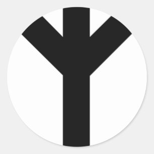 Algiz.png Classic Round Sticker
