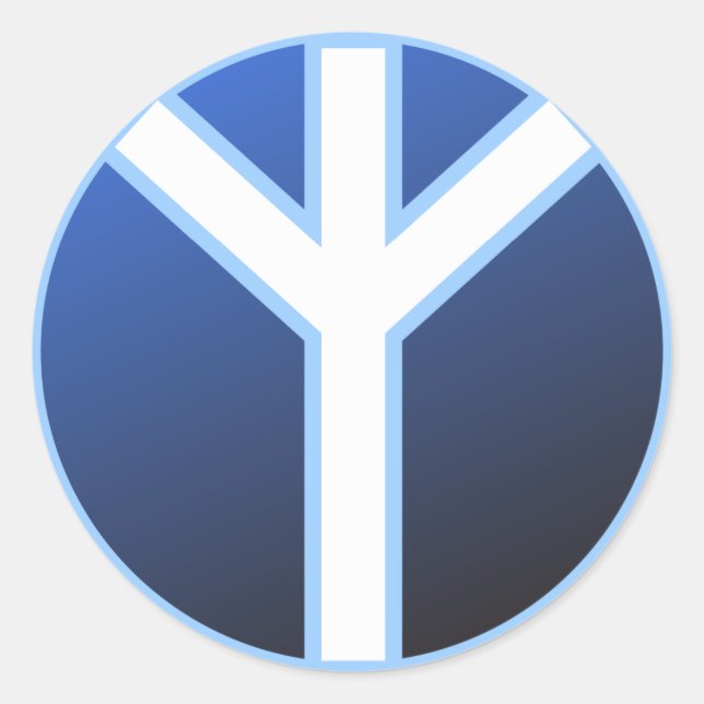 Algiz Rune Classic Round Sticker (Front)