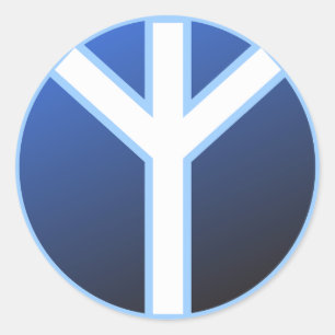 Algiz Rune Classic Round Sticker