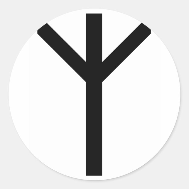 ALGIZ RUNE CLASSIC ROUND STICKER (Front)