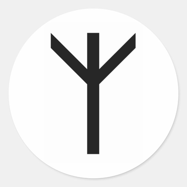 ALGIZ RUNE CLASSIC ROUND STICKER (Front)