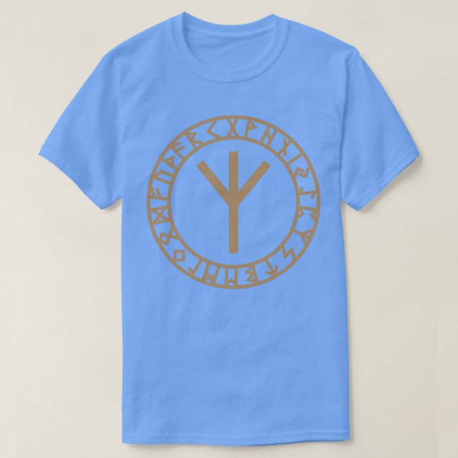 Algiz Rune Connection with Asgard Protection T-Shirt (Design Front)