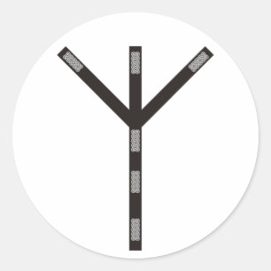 Algiz Rune Protection Classic Round Sticker