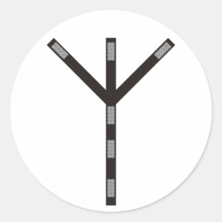 Algiz Rune Protection Classic Round Sticker