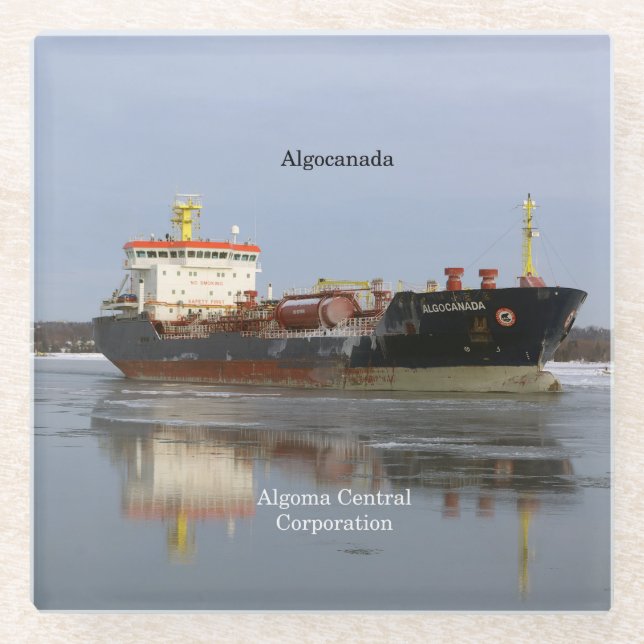 Algocanada glass coaster (Front)