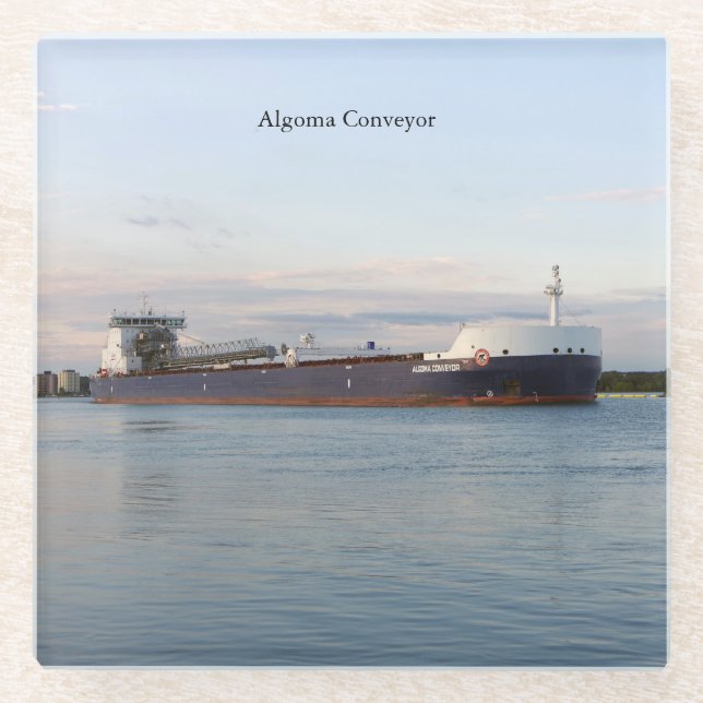 Algoma Conveyor glass coaster (Front)