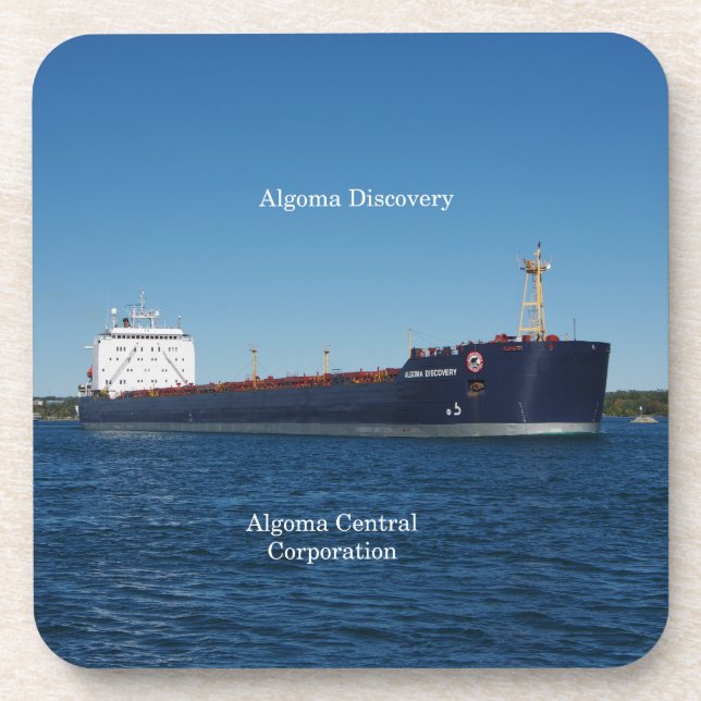 Algoma Discovery set of 6 hard plastic coasters (Front)