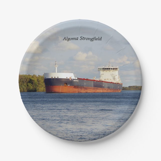 Algoma Strongfield paper plate (Front)