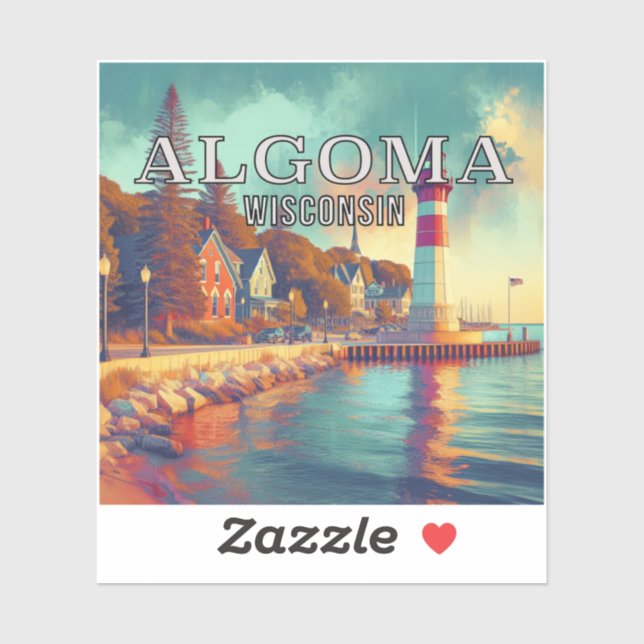 Algoma Wisconsin 3 Inch Vinyl Sticker (Sheet)