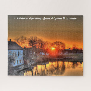 Algoma Wisconsin. Christmas Greetings Jigsaw Puzzle