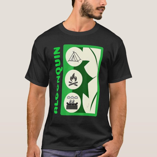 Algonquin Camping And Hiking Poster T-Shirt (Front)