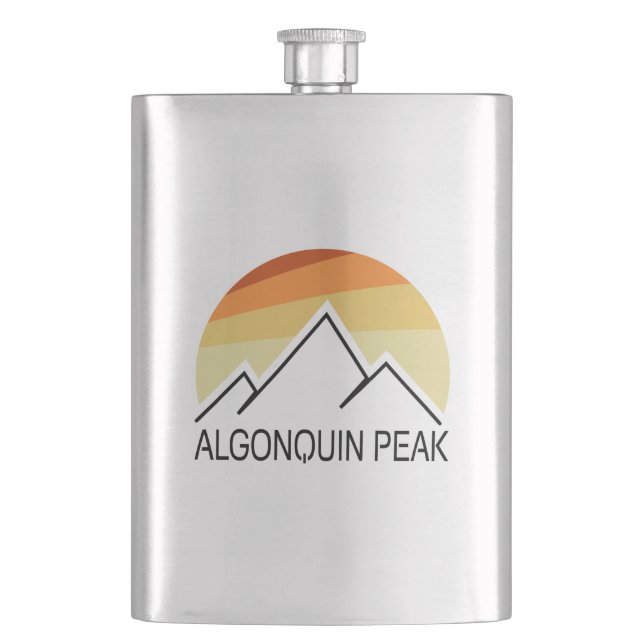 Algonquin Peak Retro Hip Flask (Front)