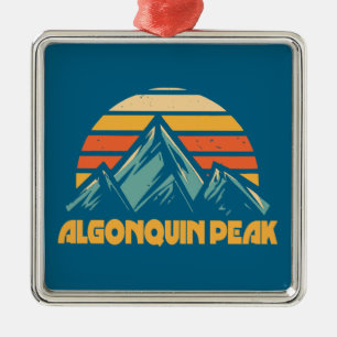 Algonquin Peak Retro Turquoise Metal Tree Decoration