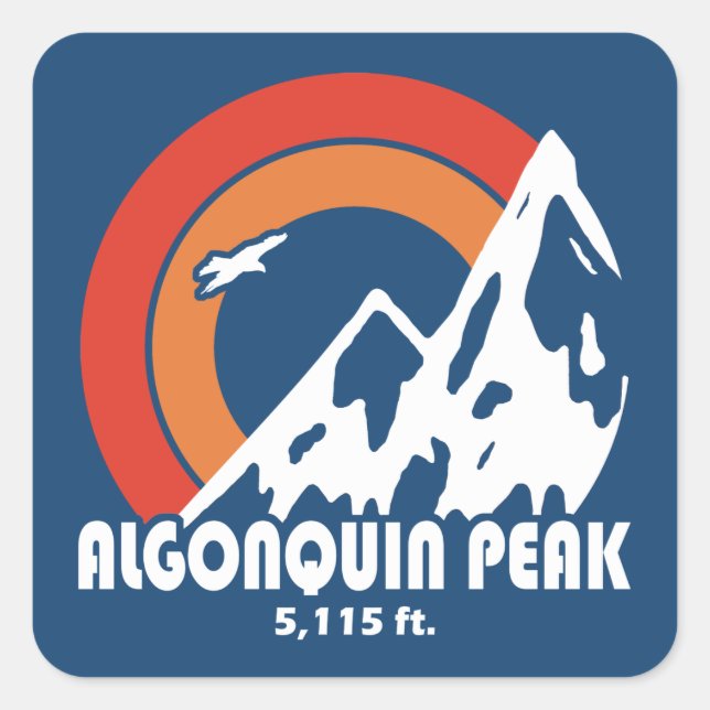 Algonquin Peak Sun Eagle Square Sticker (Front)