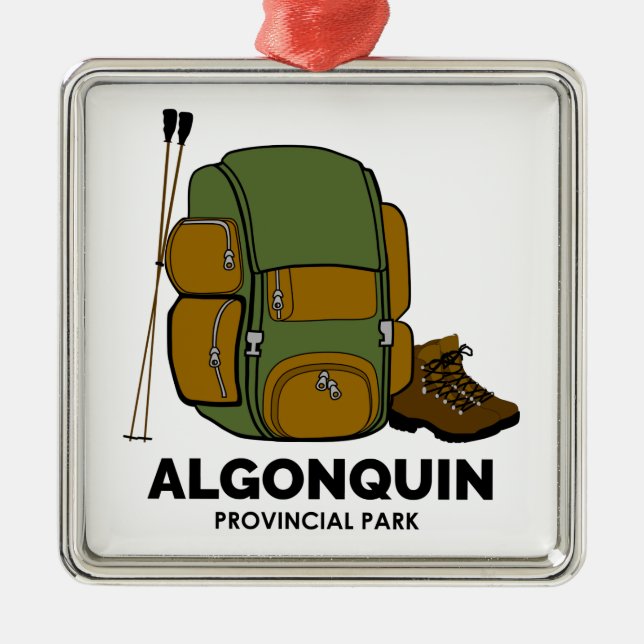 Algonquin Provincial Park Backpack Metal Tree Decoration (Front)