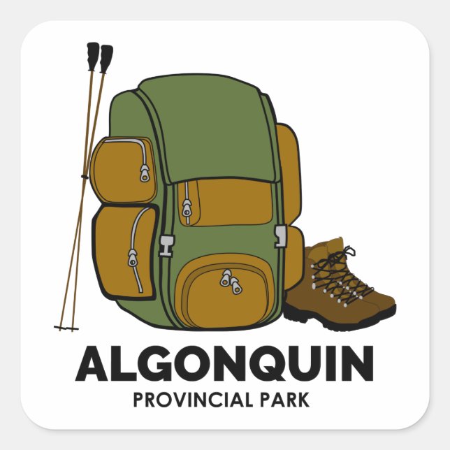Algonquin Provincial Park Backpack Square Sticker (Front)