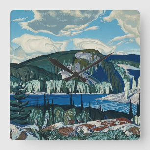 Algonquin Provincial Park Painting by AJ Casson Square Wall Clock