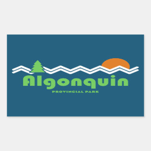 Algonquin Provincial Park Retro Rectangular Sticker