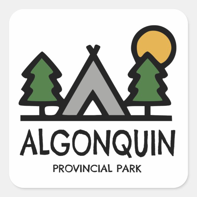 Algonquin Provincial Park Square Sticker (Front)