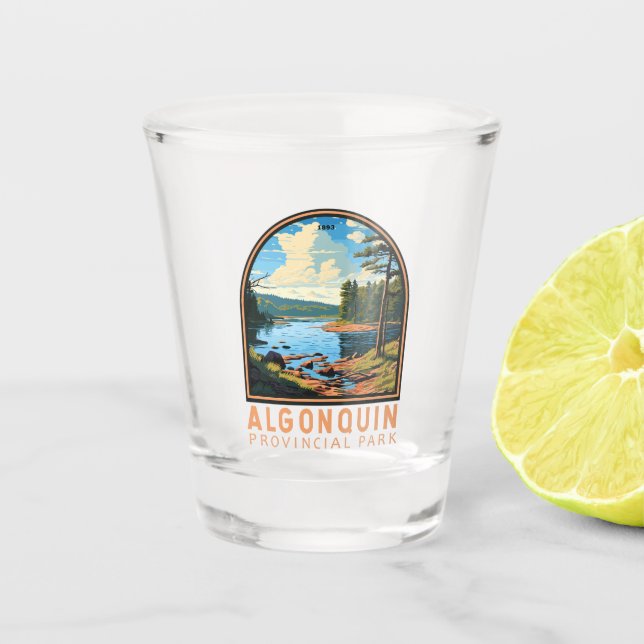 Algonquin Provincial Park Travel Art Badge Shot Glass (Front)