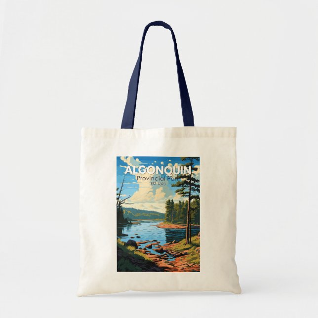 Algonquin Provincial Park Travel Art Vintage Tote Bag (Front)