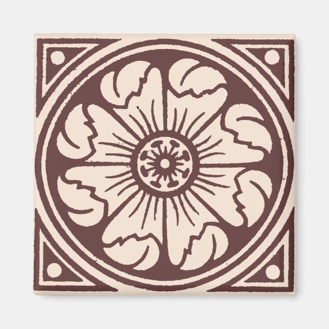 Alhambra Flower Tile One Magnet (Front)