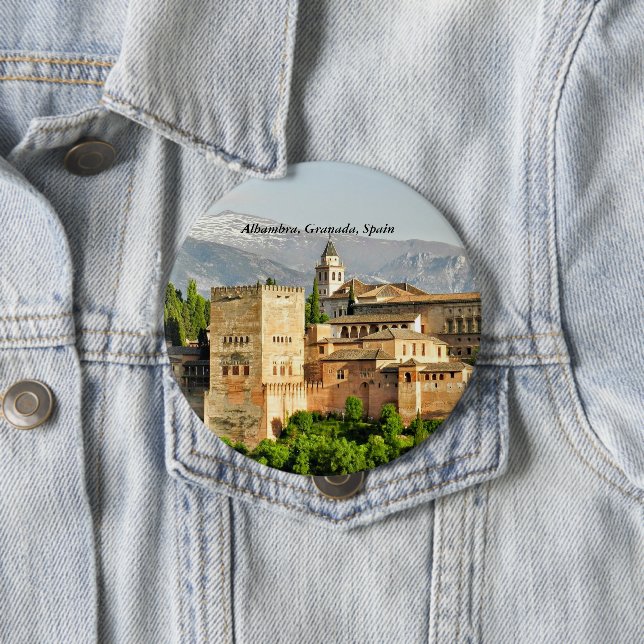Alhambra, Granada, Andalusia, Spain 10 Cm Round Badge (In Situ)