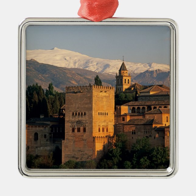 Alhambra; Granada; Andaslusia, Spain, Sierra Metal Tree Decoration (Front)