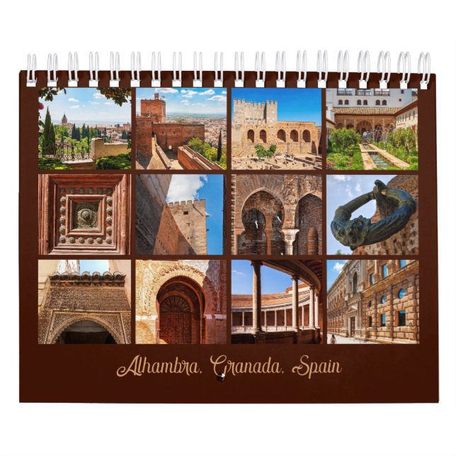Alhambra, Granada, Spain 12 Month Calendar (Cover)