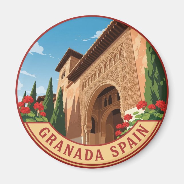 Alhambra Granada Spain Travel Magnet (Front)