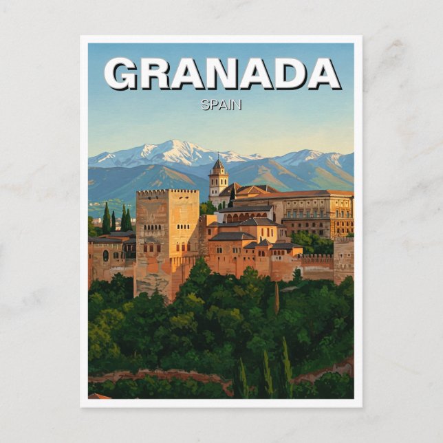 Alhambra Granada Spain Travel Postcard (Front)