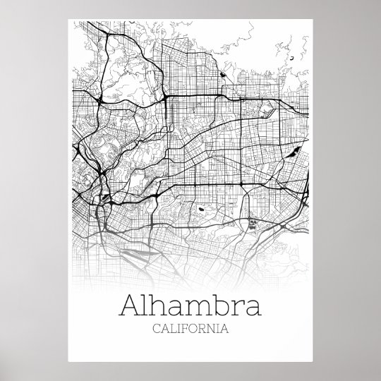 Alhambra Map California City Map Poster R30d97675de0843e3a401b985e42beca6 Kmk 8byvr 540 