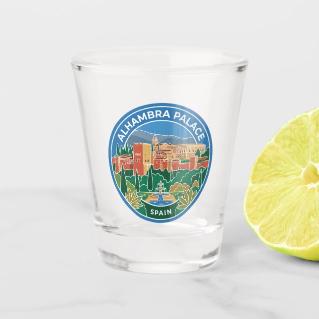 Alhambra Palace Spain Shot Glass (Front)