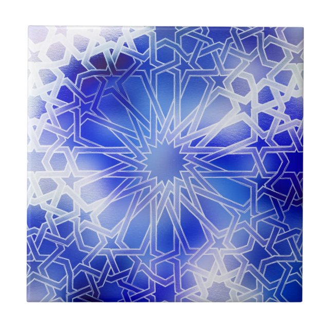 Alhambra Pattern Blue Tile (Front)