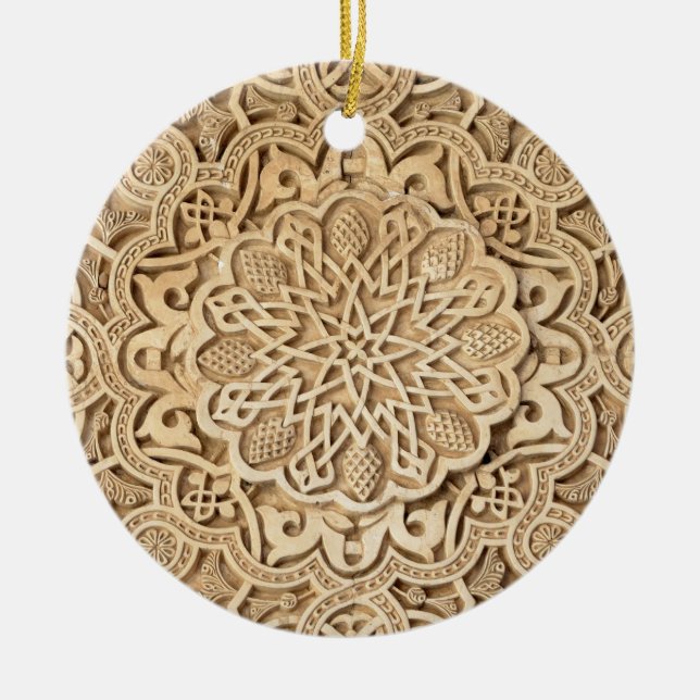 Alhambra pattern ceramic tree decoration (Front)