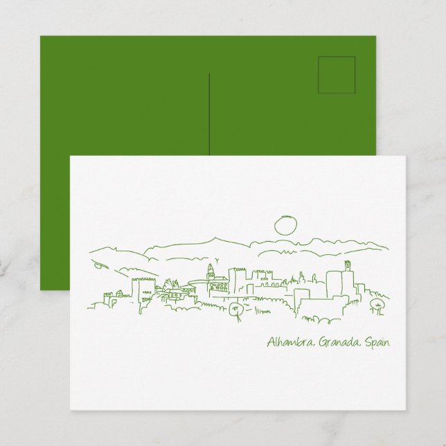 Alhambra Sunset Postcard (Front/Back)
