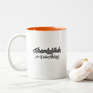 Alhamdulillah for Everything Minimal Islamic Gift Two-Tone Coffee Mug