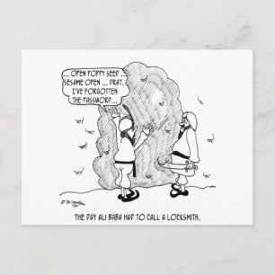 Ali Baba Forgets His Password Postcard