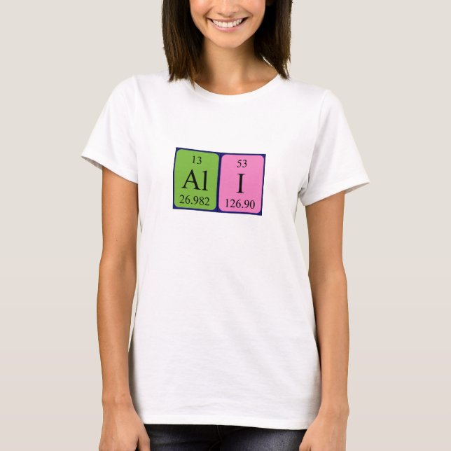 Ali periodic table name shirt (Front)