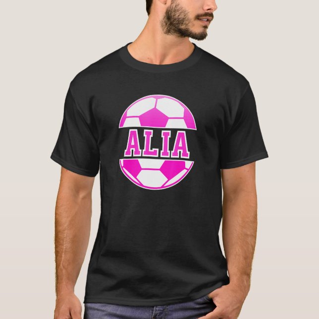 Alia Name Girls Soccer Play Football Sports Fan Ba T-Shirt (Front)
