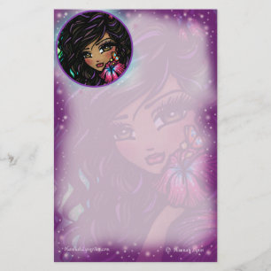 "Aliah" Hibiscus Fairy Fantasy Art by Hannah Lynn Stationery
