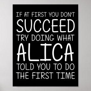 Alica Name Personalised Birthday Funny Christmas J Poster